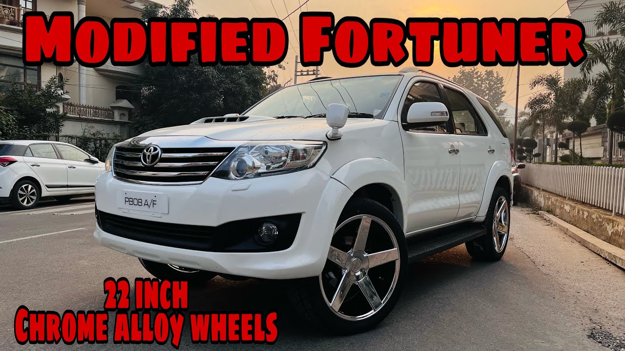 Modified Fortuner | 22 inch chrome alloy wheels | hard chrome alloys | khalsa tyres | modified hub