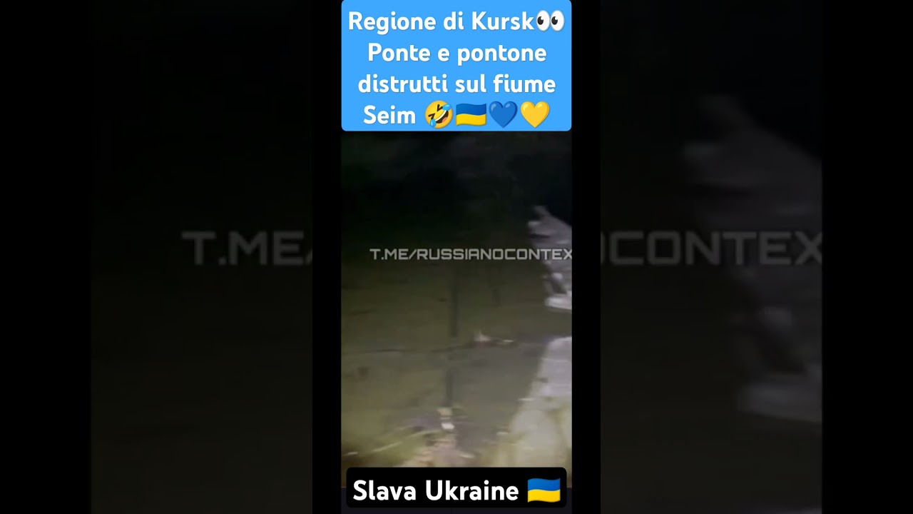 Kursk region 🇺🇦Destroyed bridge and pontoon on the Seim River. #kursk #russia #ukraine #war #warzone