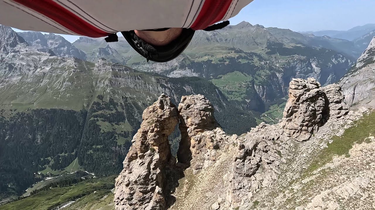 Wingsuit BASE Jump, Uli's Hole, Switzerland, 2.7M? Cave Opening