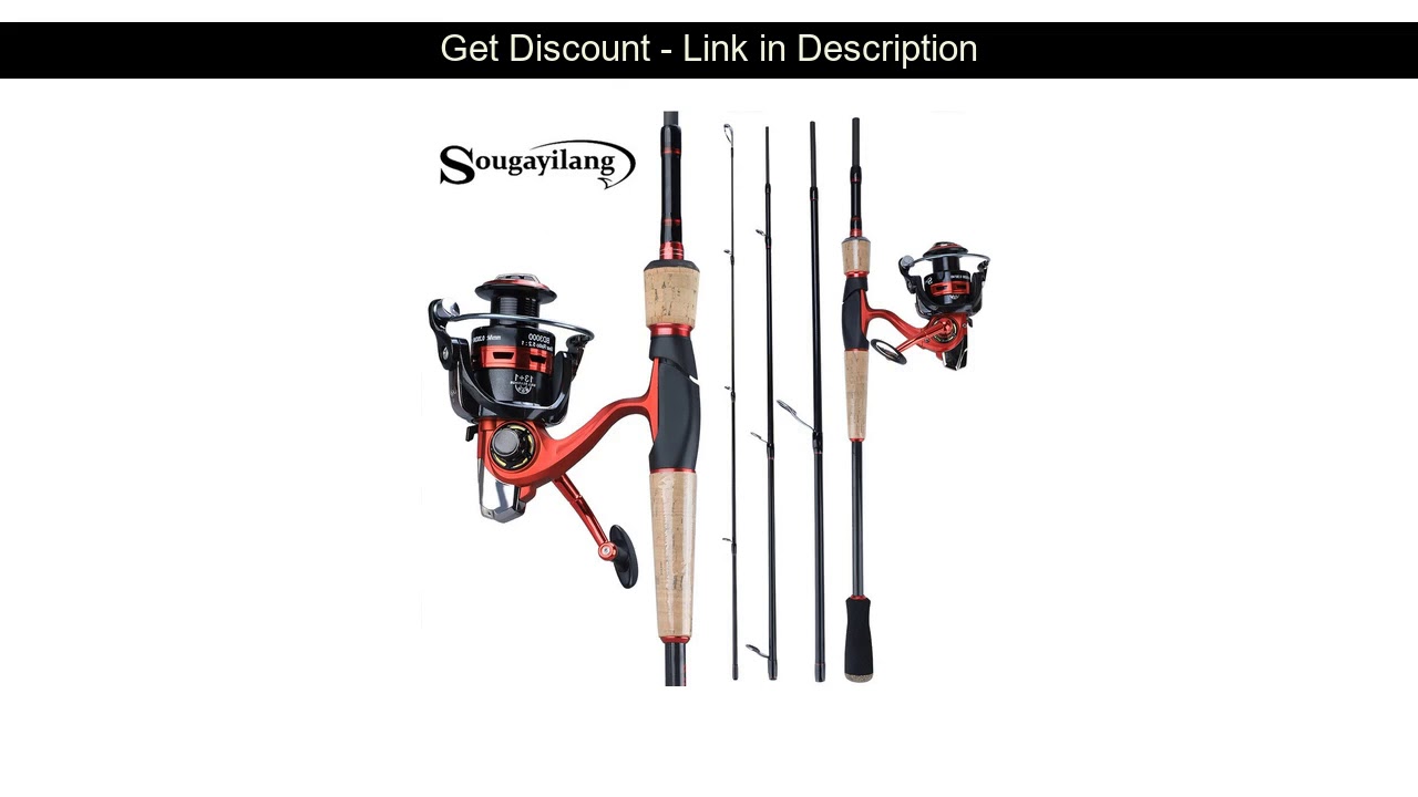 Cheap  Sougayilang Unicorn Portable Fishing Rod with 13+1BB Spinning Reel Combo Carbon Fiber Fishin