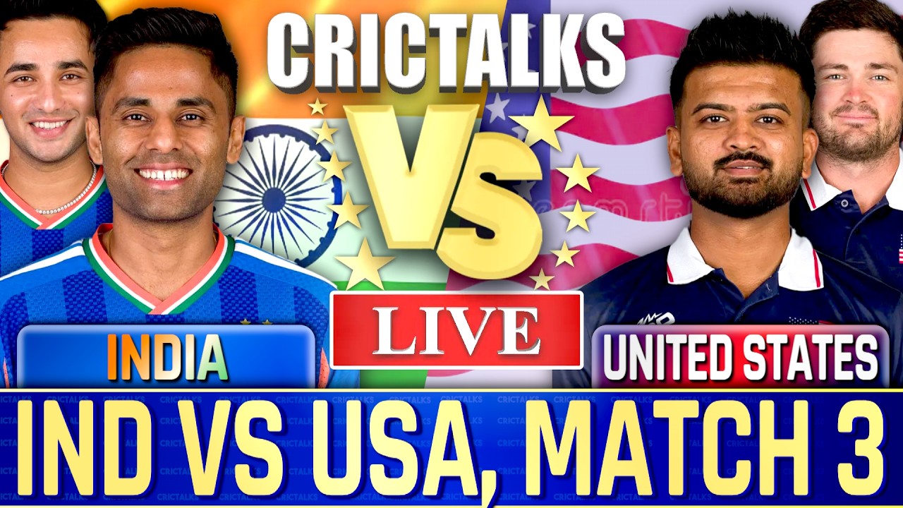 🔴 IND vs USA Live Match Today, World Cup, Live Cricket Scores Commentary, India v United States