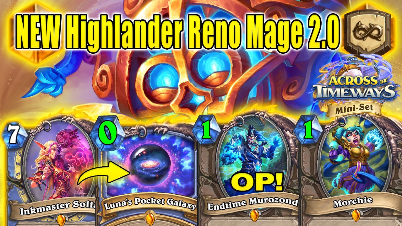 Reno Highlander Control Mage 2.0 With DK Hero Card At Across the Timeways Min-Set | Hearthstone