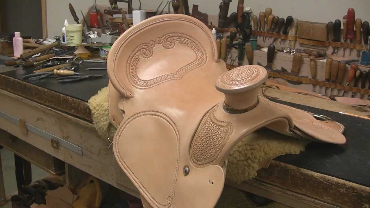 Leather Working: Hand sewing and stitching a leather saddle