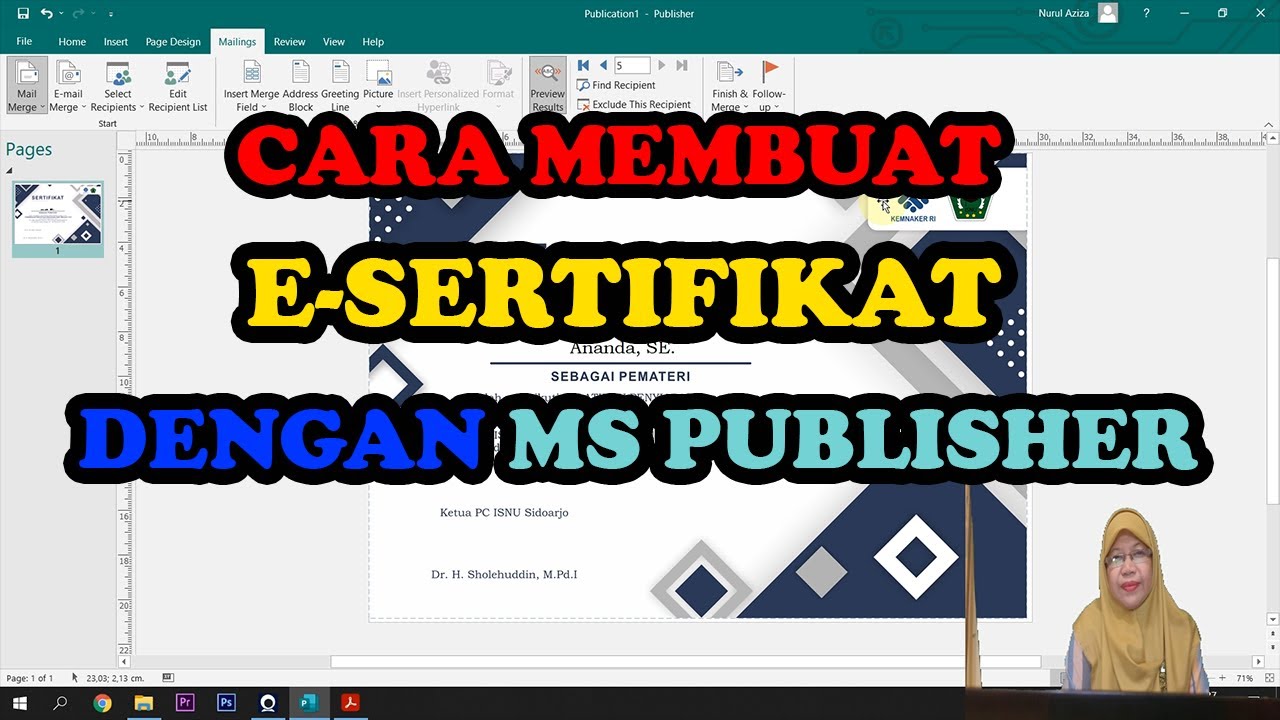 CARA MEMBUAT RIBUAN E-SERTIFIKAT DENGAN MS PUBLISHER