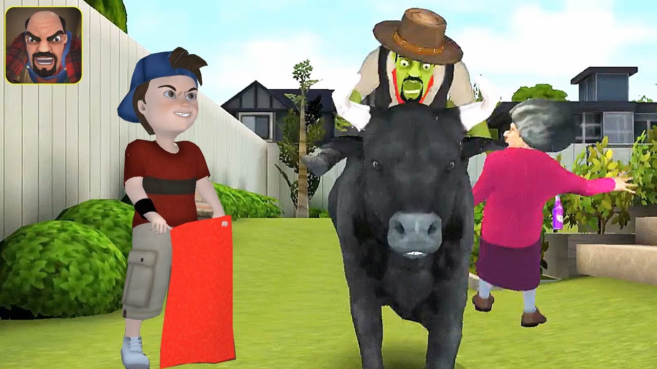 Scary Stranger 3D - Don't be Caught By a Bull  - Deja Moo Prank Level