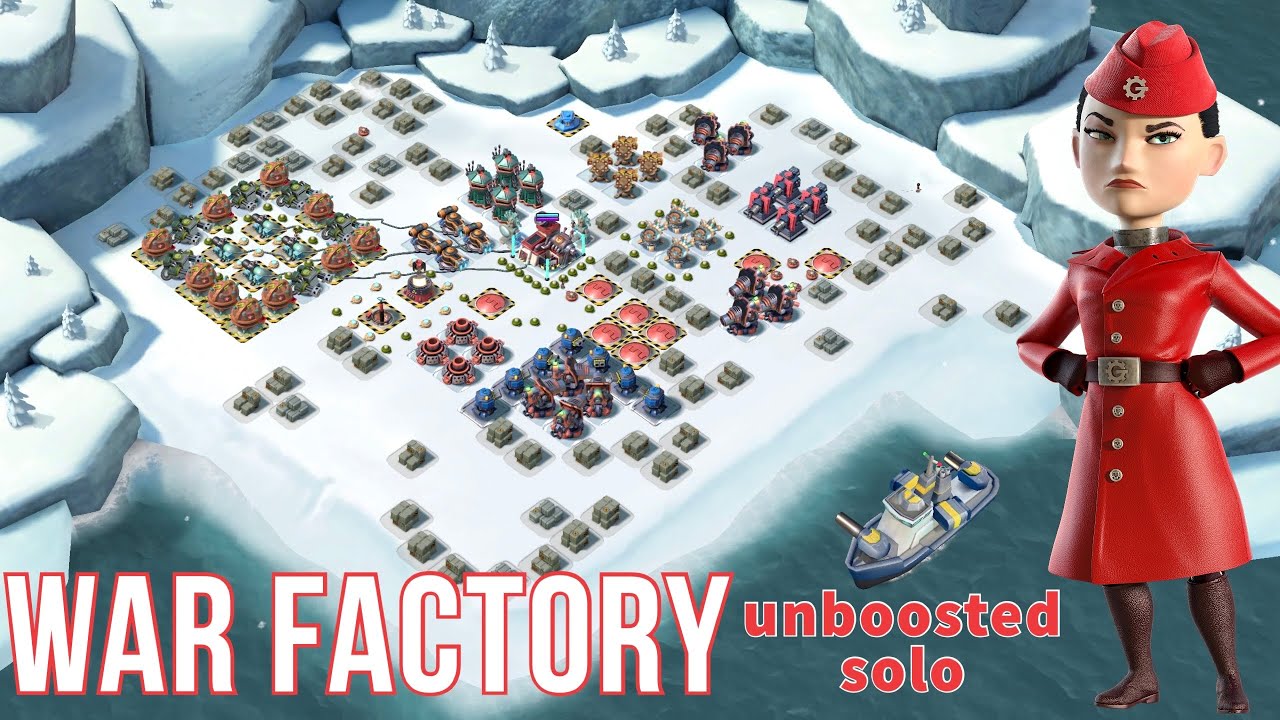 today’s WAR FACTORY 😎 unboosted SOLO - GEARHEART - BOOM BEACH gameplay/attack strategy/tips