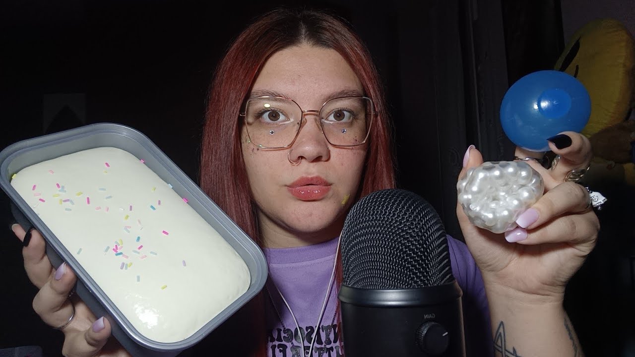 SHEIN HAUL - SHOW & TELL (Slime, Pearl Stress Ball, Sticky Squishy and more) 😴💜 | ASMR ITA