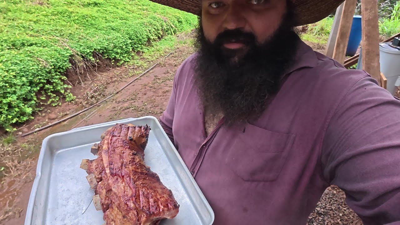 fazendo uma costela no tambor e limpando o porão da casa