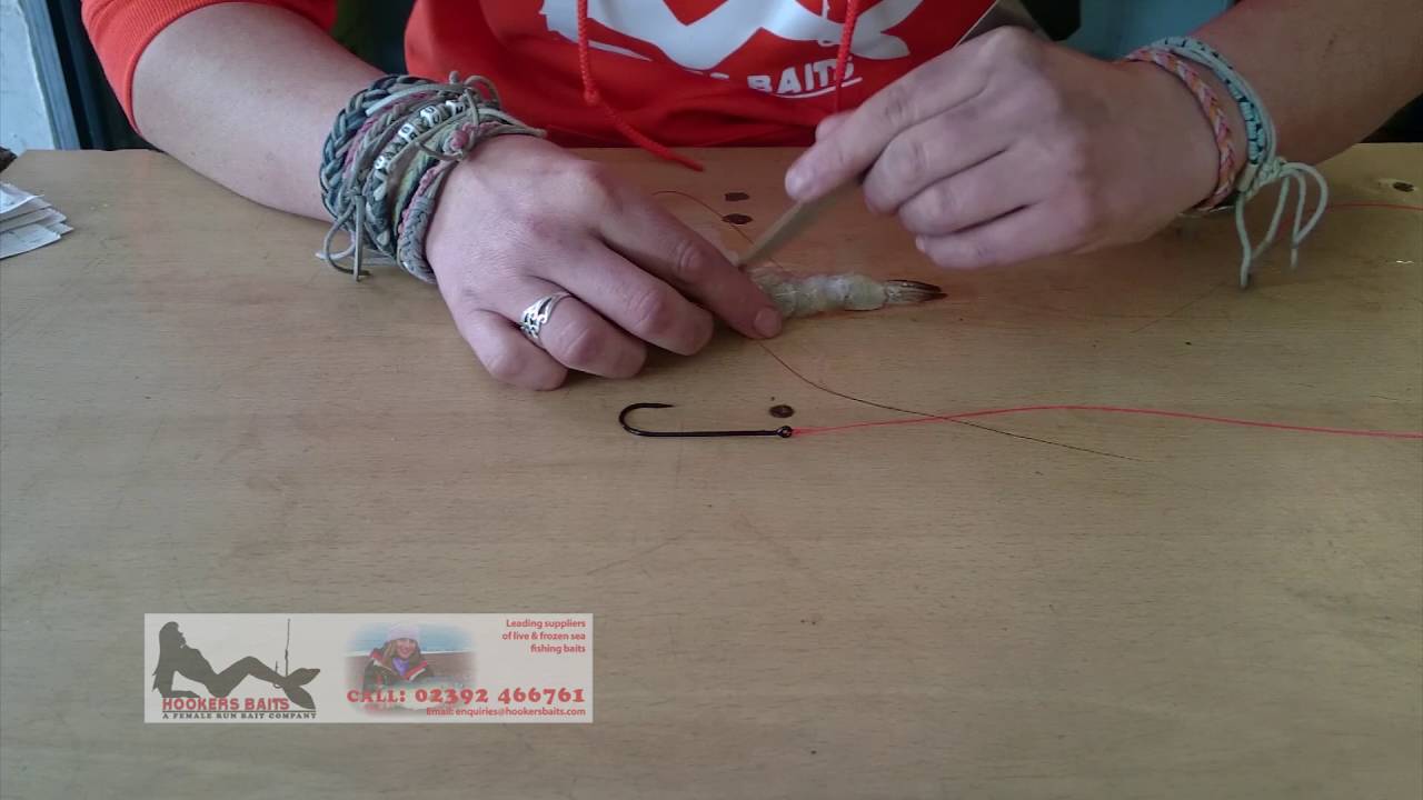HookersBaits How to bait up with Tiger Prawn tutorial