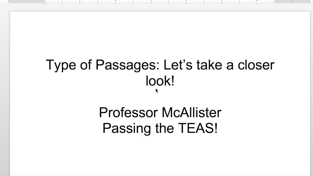 Extra Video: Passage Types
