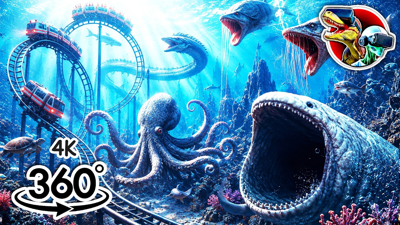 360&deg; Sea Monsters Roller Coaster with Bloop | 360 video 4K