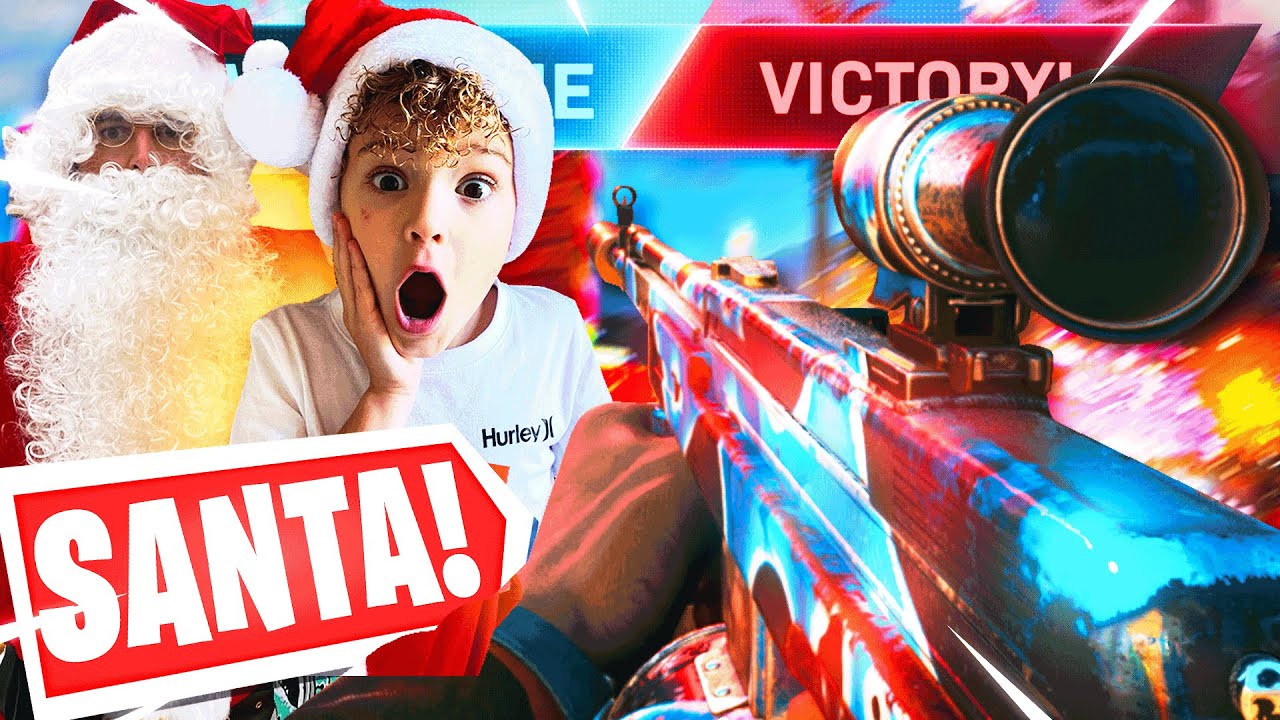 7 Year Old Prodigy gets a SURPRISE visit from SANTA and this happened.. (Warzone)