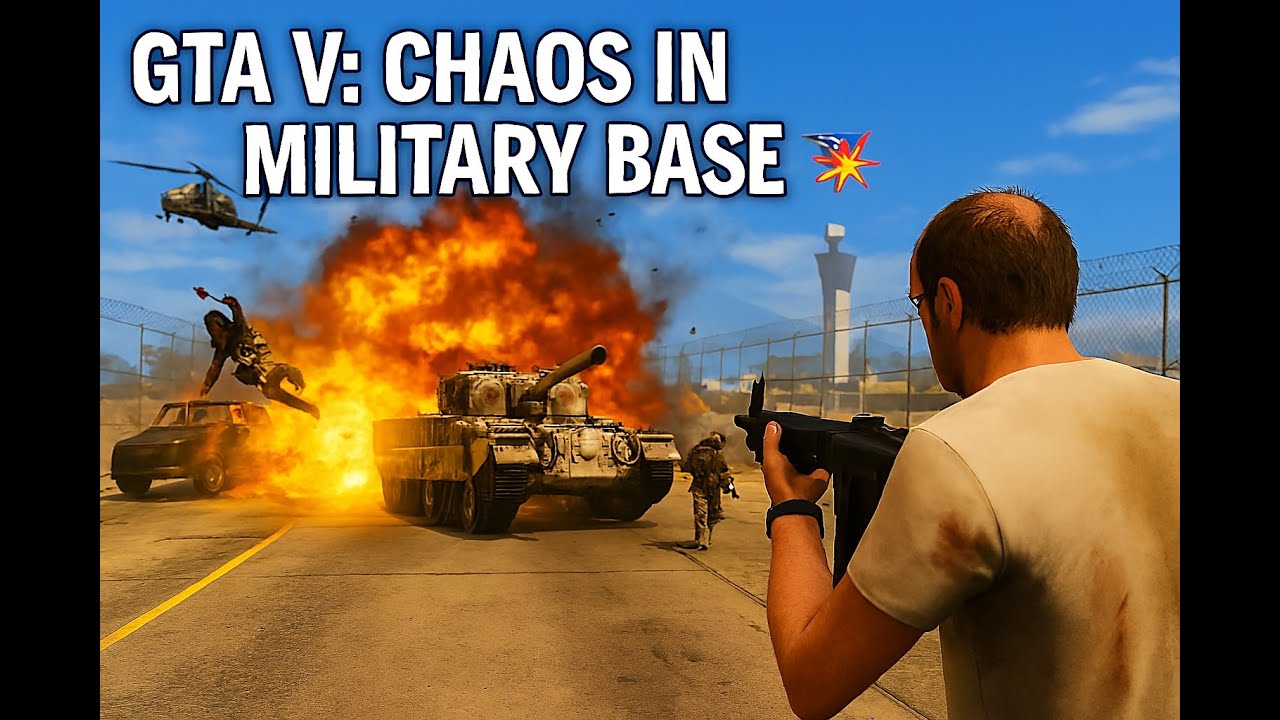 GTA V 🚁💥 Military Base Raid | Tank Heist, Explosions & Wasted Ending!