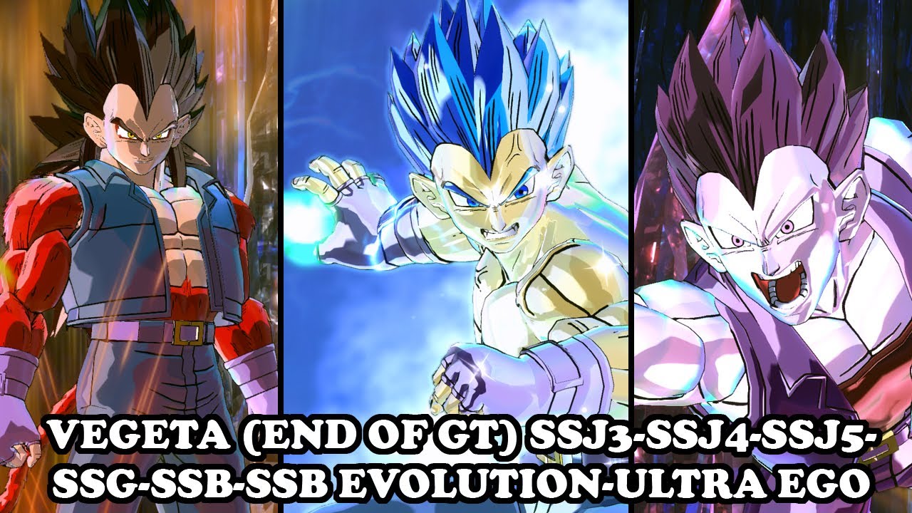 Vegeta (End Of GT) SSJ3-4-5-SSG-SSB-SSBE-Ultra Ego! [ALL TRANSFORMATIONS]! Dragon Ball Xenoverse 2