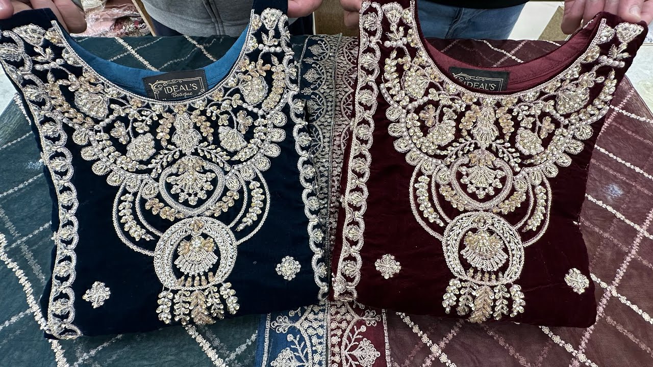 Ideal Boutique Rawalpindi👑 VELVET DRESSES / MARIA.B Dress design / Wedding Formal & Party Wear Suits