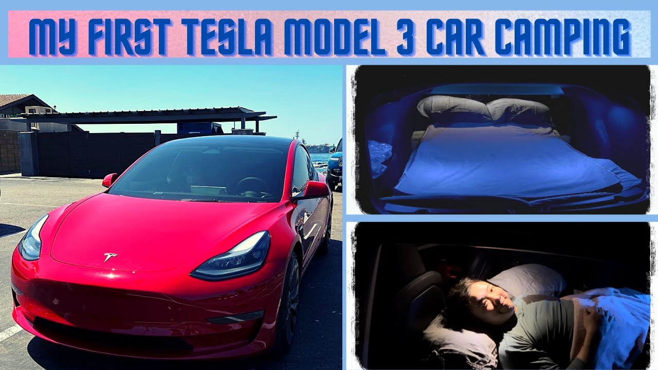 2022 Tesla Model 3 Performance - First Time Car Camping Experience in San Diego (Not that Easy)
