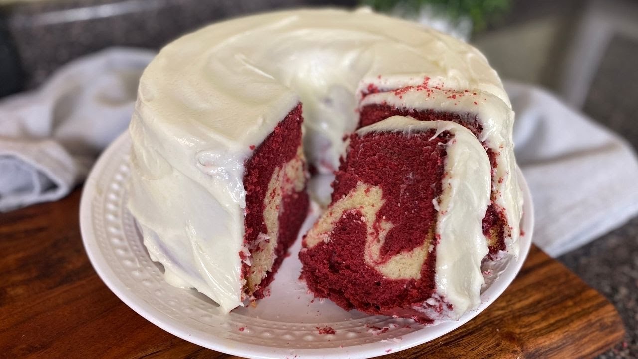 Moist Red Velvet Pound Cake w/ Cream Cheese Swirl! MAKE THIS!!