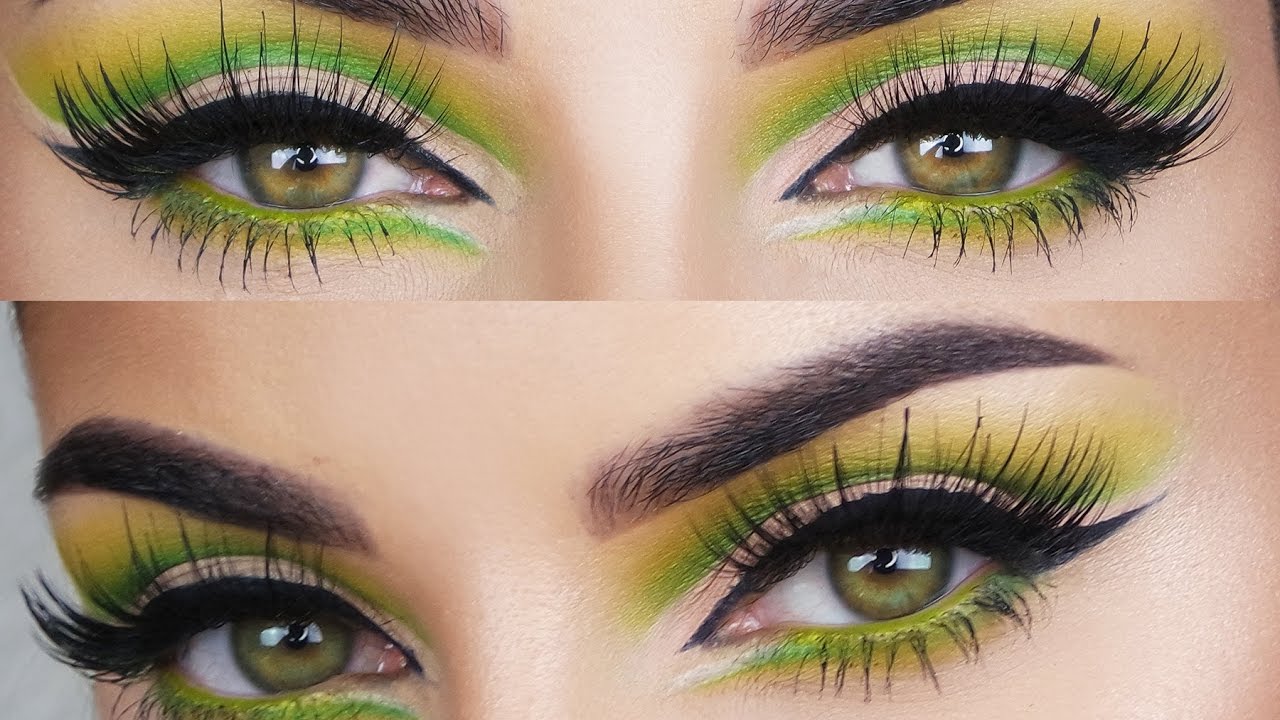 Neon Green Cut Crease Eye Makeup Tutorial | Tina Kosnik