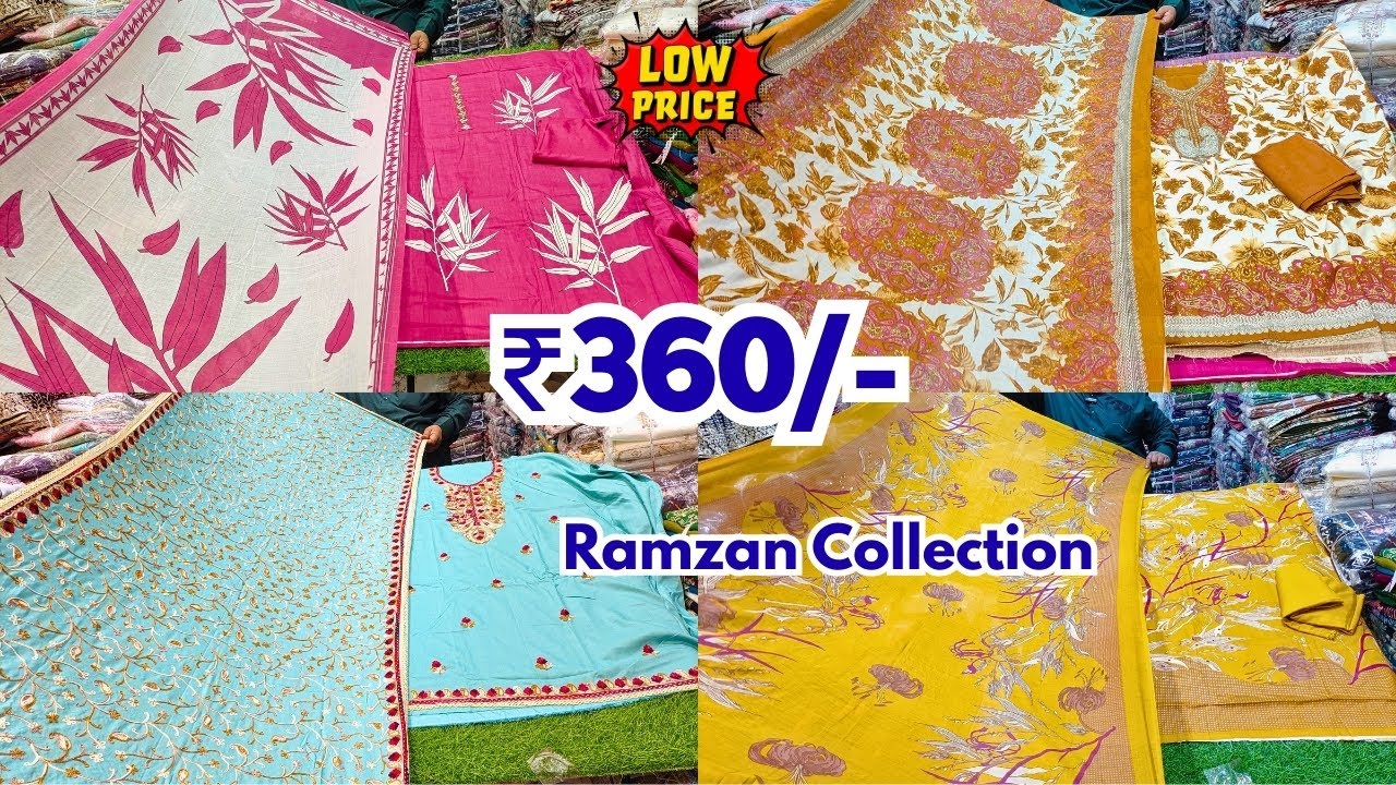 Hyderabad Wholesale Dress Materials Fancy Work Suits Pakistani Cotton Suits