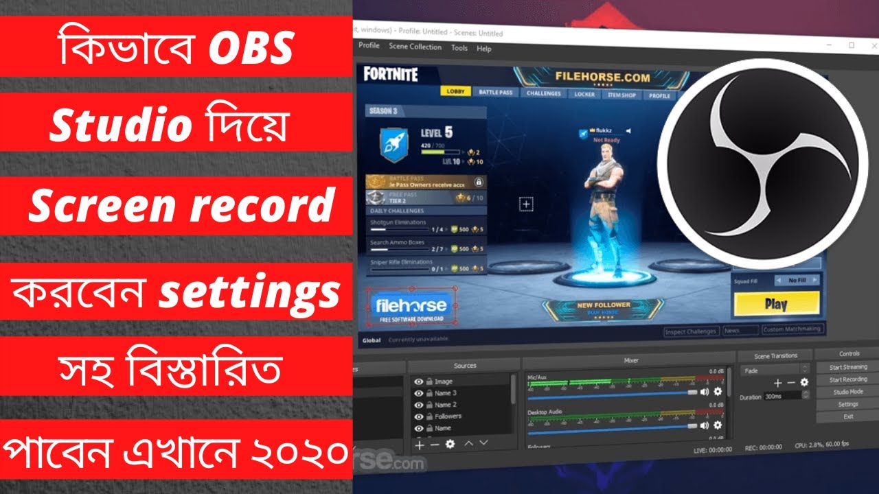 How To Screen Record On Windows 10  ||  Obs Studio Tutorial Bangla  || Screen Record করার উপায় ২০২০