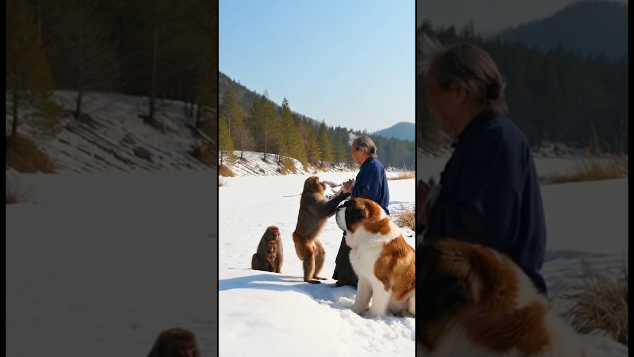 A Troop of Monkeys Returns to Thank an Old Woman and Her Dog #dogs #animals #pets #funny #monkeys