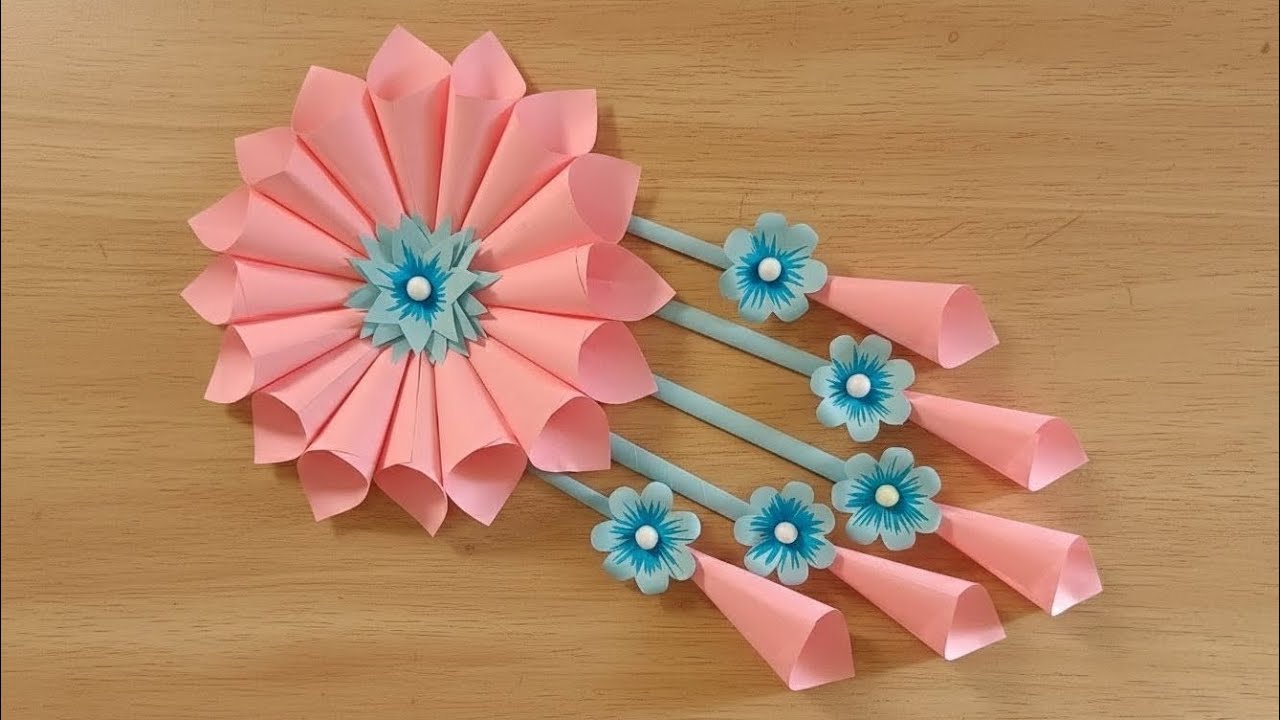 🌸Easy Paper Flower Wall Hanging | Paper Flower Making
