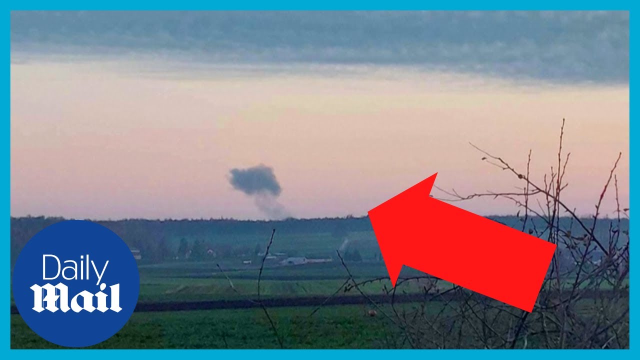 Poland missile strike: Plumes of smoke rise after explosion