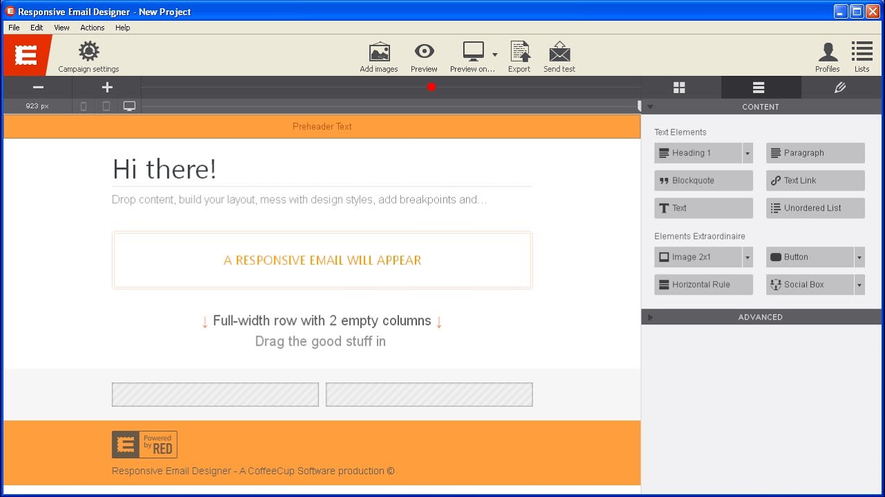Introduction to CoffeeCup's Responsive Email Designer Basic