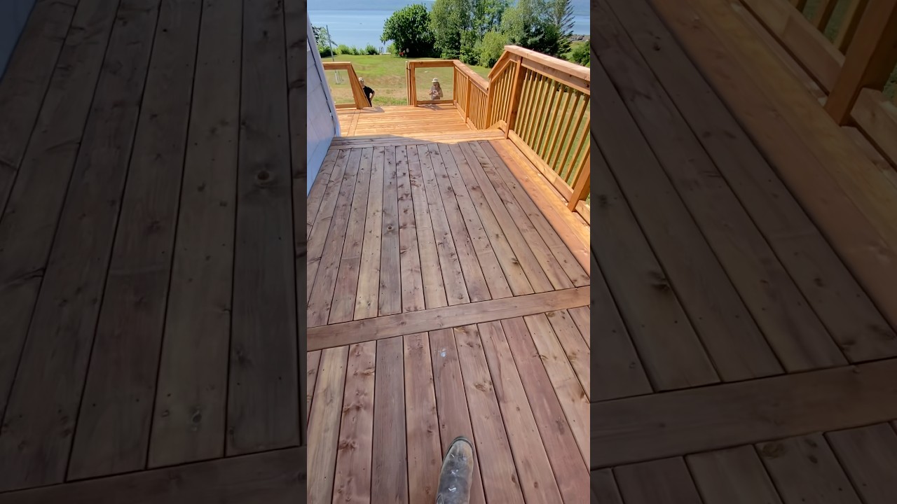 Deck - wrap around with glass panels 