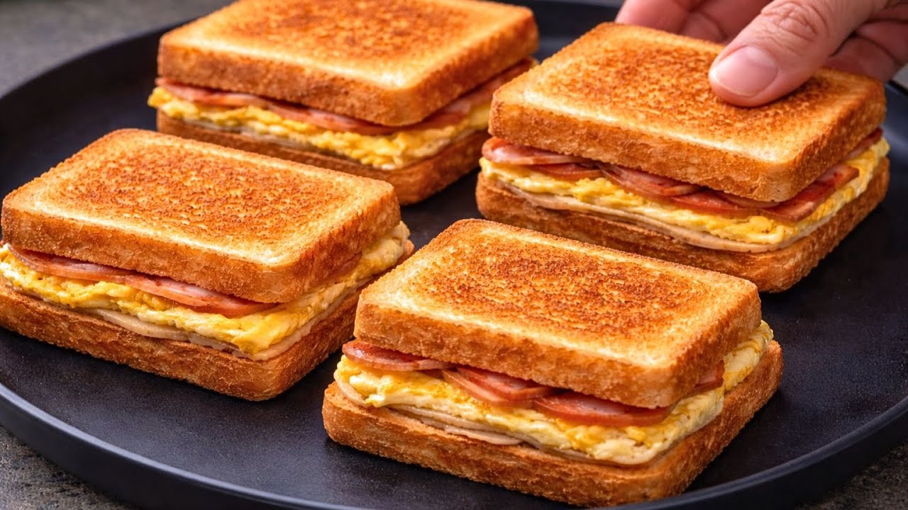 Ты ещё не завтракал так вкусно – Сэндвич с французскими тостами и яйцом за 5 минут!
