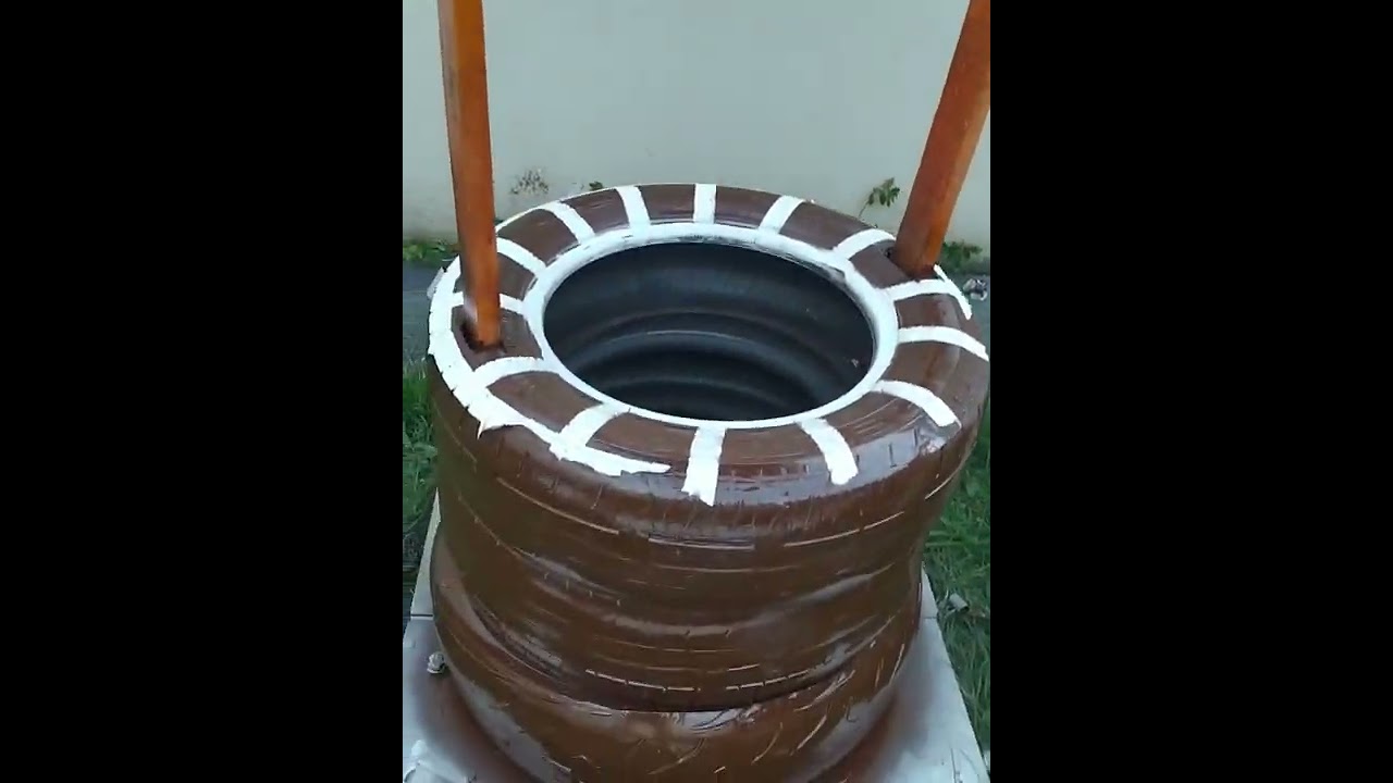 Como fazer um lindo poço de pneus para decoração de Jardim | Juliana Andrade