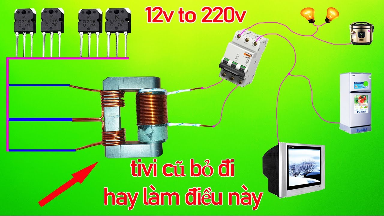 Выбросьте старый телевизор или сделайте это | 12 В в 220 В, инвертор 12 В в 220 В | хорошее творч...
