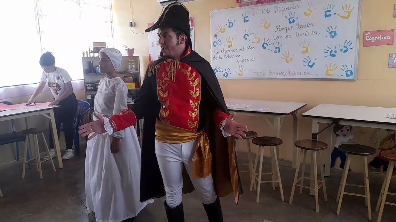Ensayos de Obra dramática declaración de Simón Bolívar y la negra Hipolita.