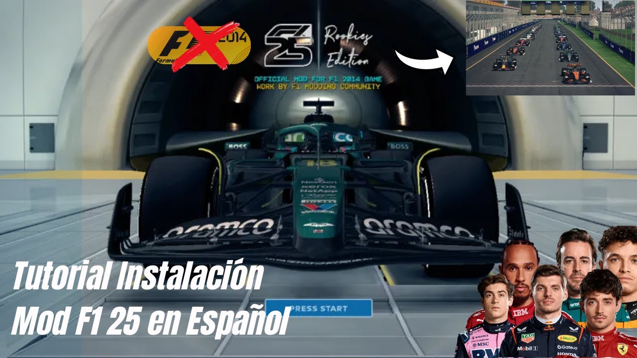 Tutorial de Instalación Español Review Mod Temporada 2025 para F1 2014 -(Links descarga comentarios)