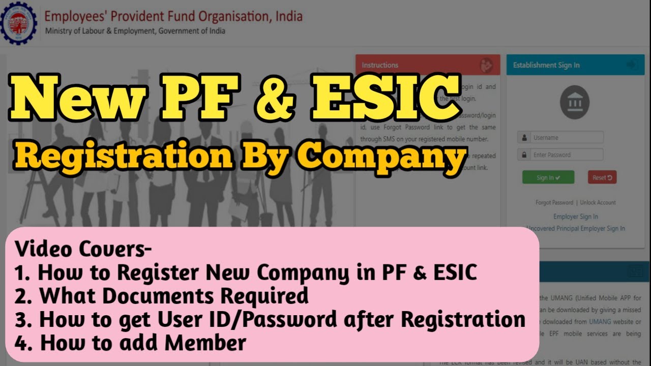 pf registration for employer | how to register in pf online | ESIC Registration | EPF registration