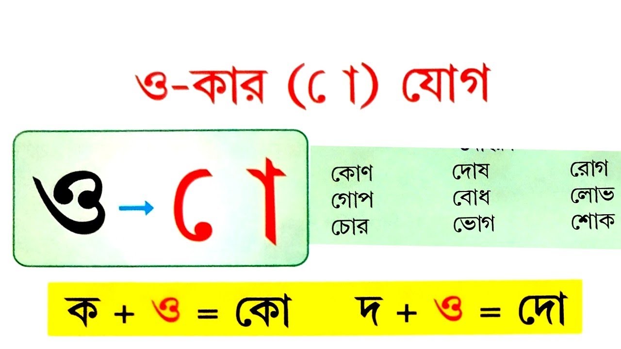 09 - ও কার যোগে বাংলা শব্দ | কো খো গো ঘো | বাংলা রিডিং শেখার অসাধারণ ভিডিও | Student Academy