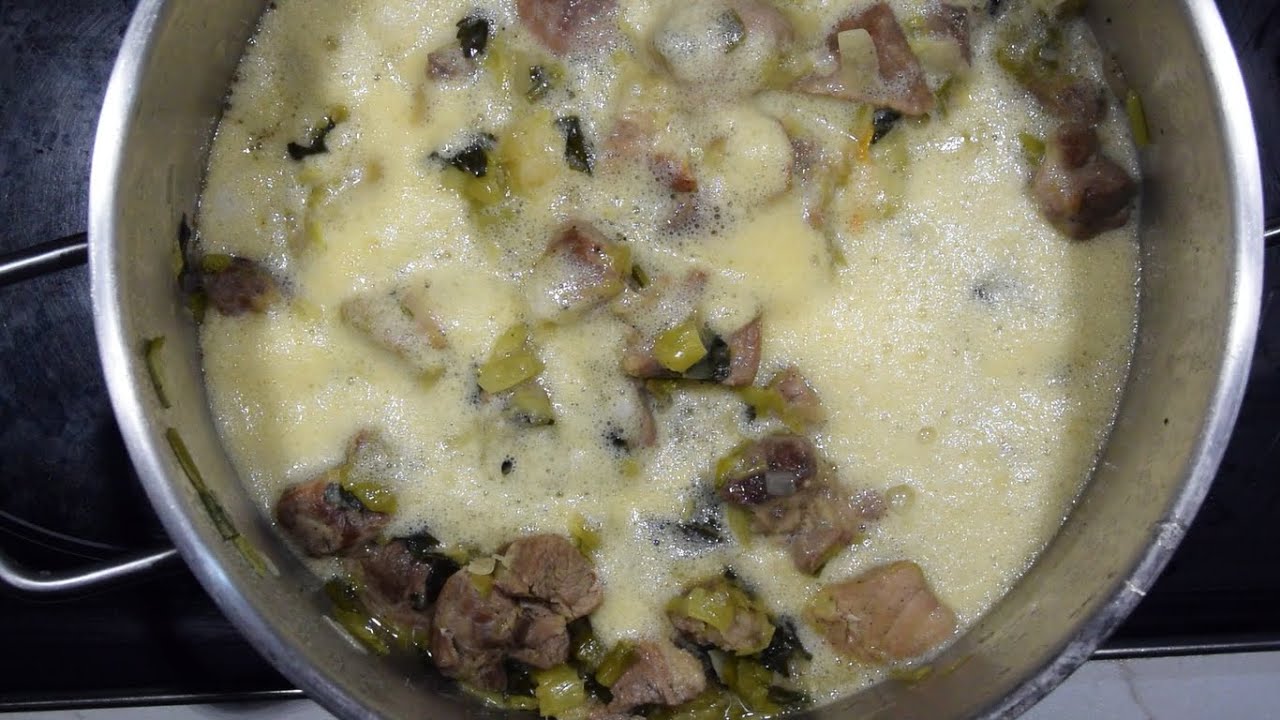 πρασοσέλινο με χοιρινο & αβγολέμονο pork with leek and celery CuzinaGias