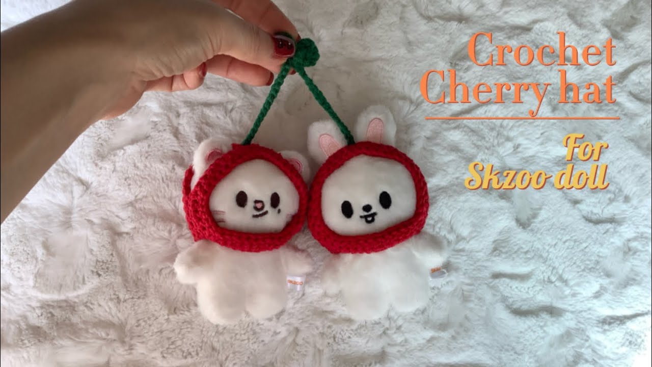스키주인형 코바늘 체리 송이 모자 🍒🍒 / 스키주 8멤버 모두 맞는 사이즈 완성
