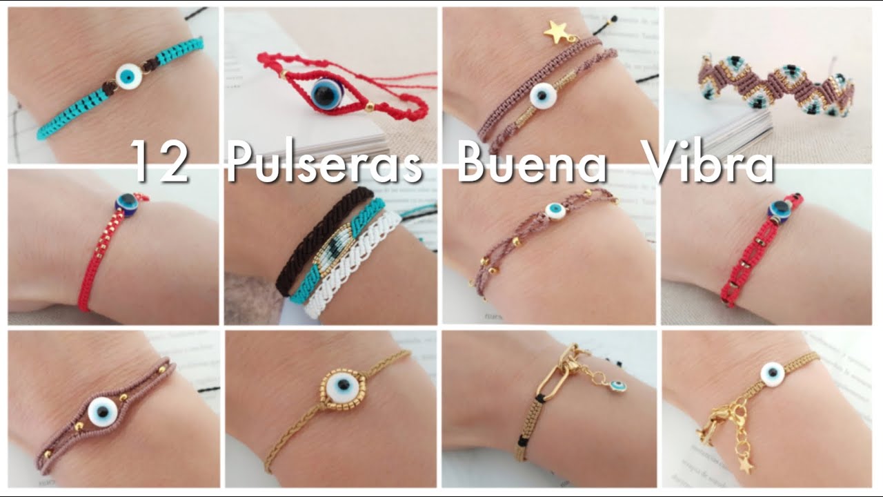 12 PULSERAS BUENA VIBRA | COMO HACER PULSERAS FÁCIL Y RÁPIDO EN MACRAMÉ | FRIENDSHIP BRACELETS