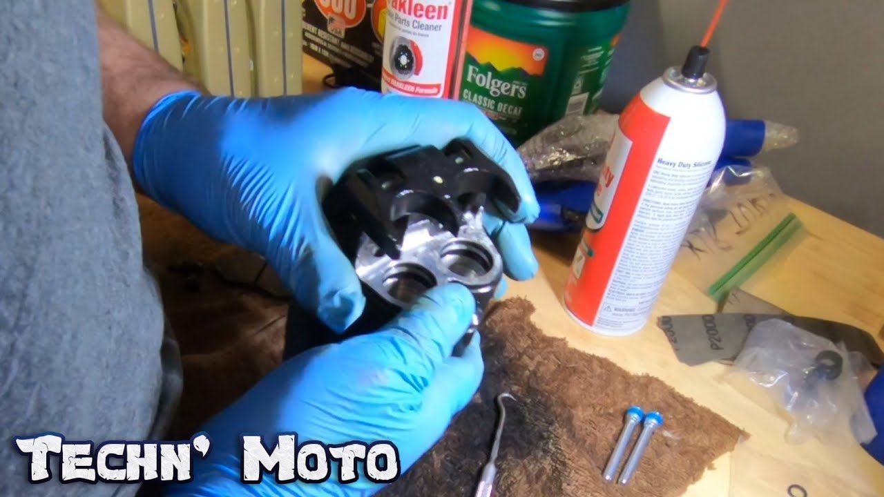 Kawasaki KLR 650 Rear Brake Caliper Removal Rebuild Install Flush and Bleed System | Techn' Moto