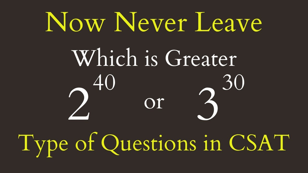 Learn This Log Trick and Please Don't Leave Power Questions in CSAT