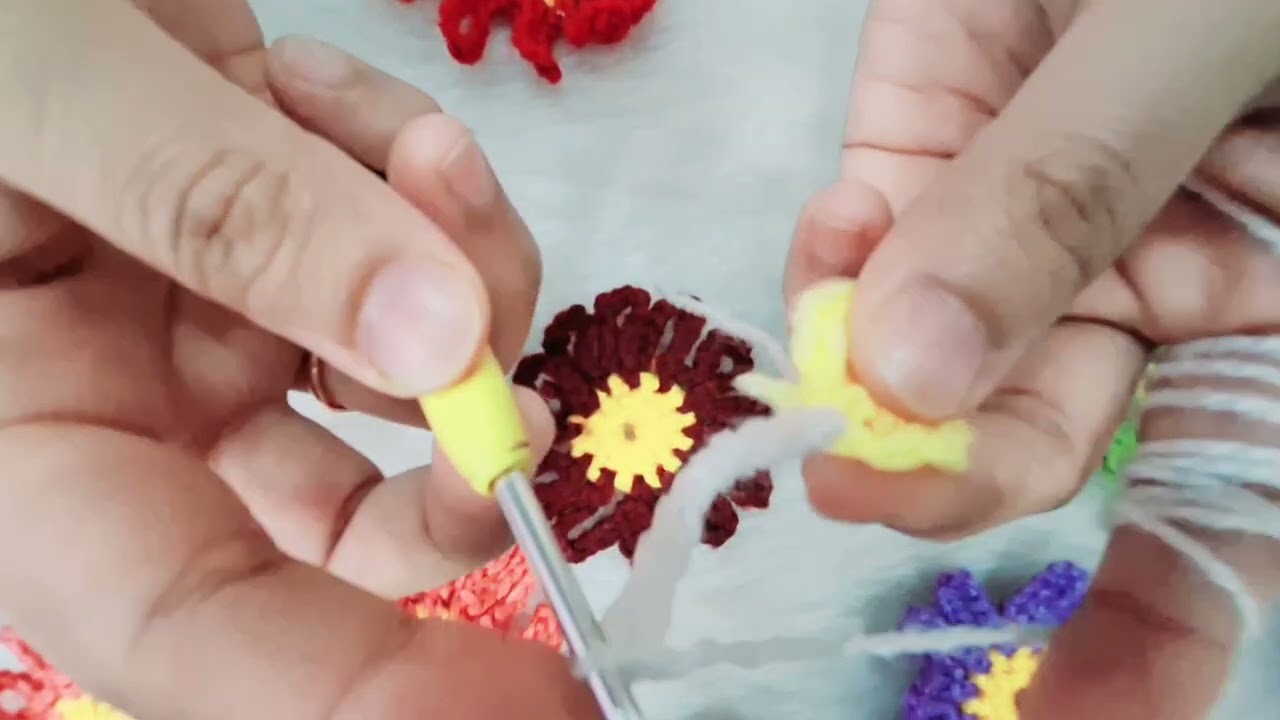 Crochet flower tutorial #trending