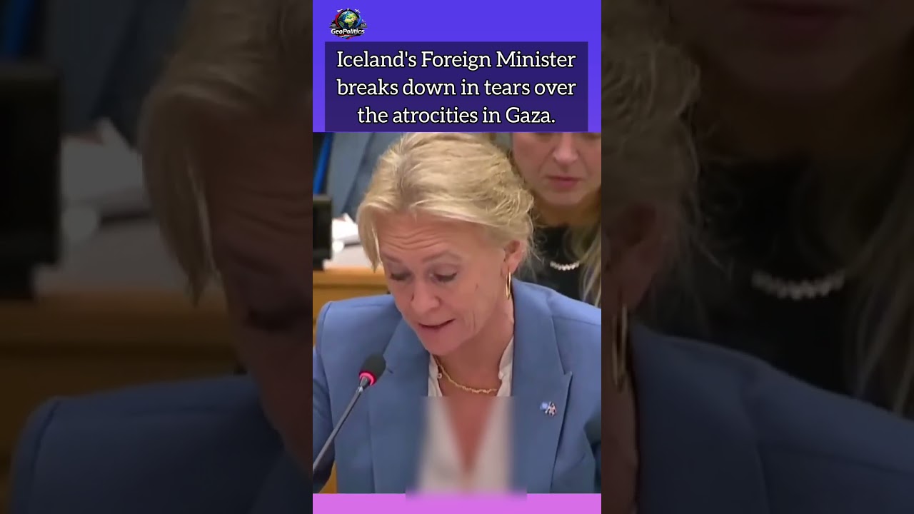 Iceland's Foreign Minister breaks down in tears over the atrocities in Gaza.#gaza #palestine