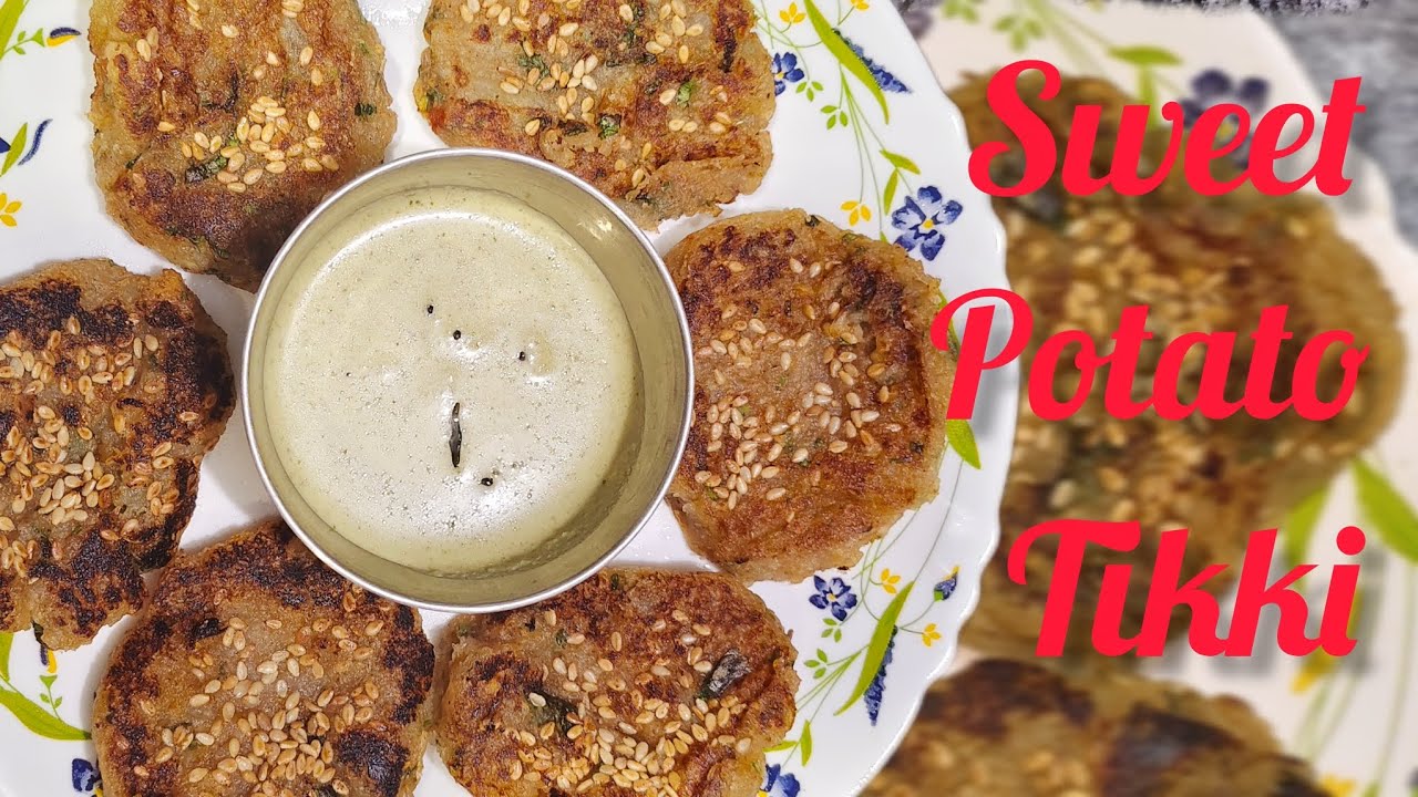 Sweet potato tikki 😋#desi #recipe #food #cooking #healthyfood #health 