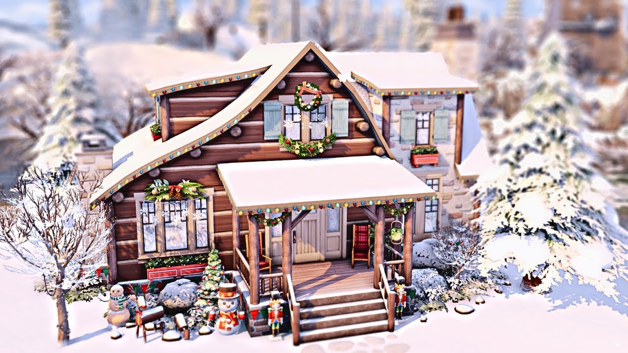 CHRISTMAS CABIN 🎄 The Sims 4 Speed Build | No CC