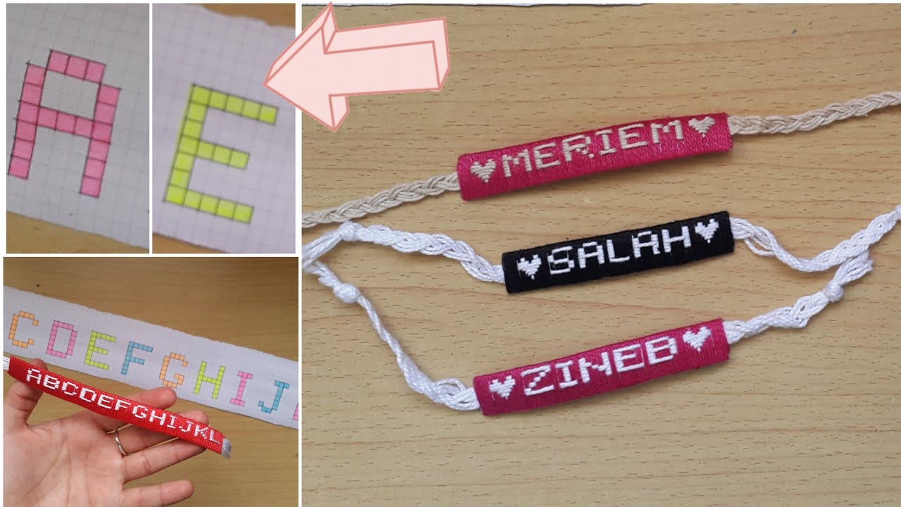 How to make letter bracelet with only thread (A and E) the other letters in the next videos