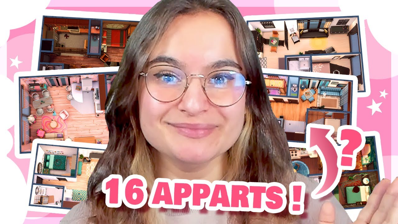 ☾ Construire et meubler 16 APPARTS d'un immeuble ! 😎 - Sims 4 ☽