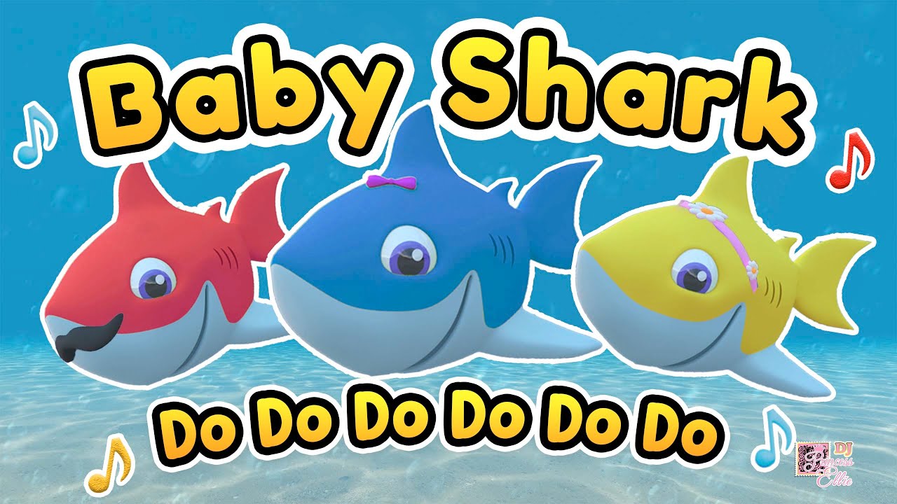 🦈 💦 🦈 Baby Shark Dance Moves Animated Cartoons for Kids | Rhymes for Babies 🎵🥁🎹🎸