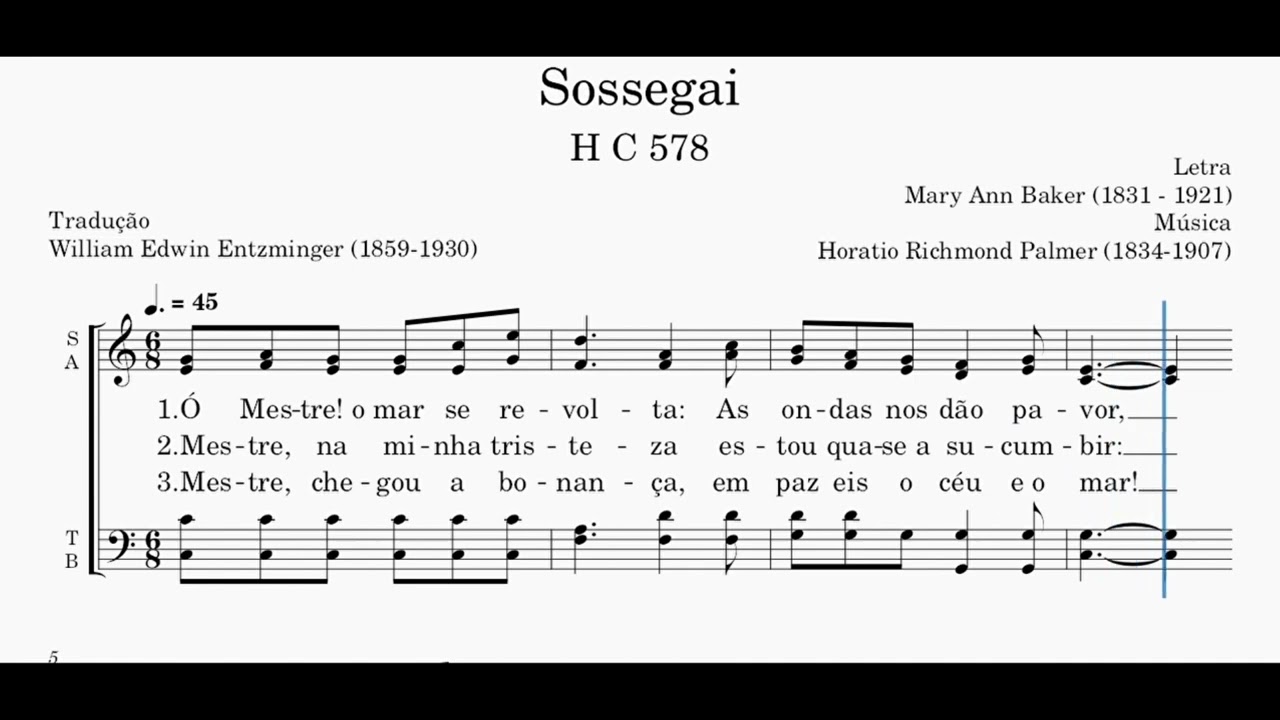 Harpa Cristã nº 578 - Sossegai - tenor