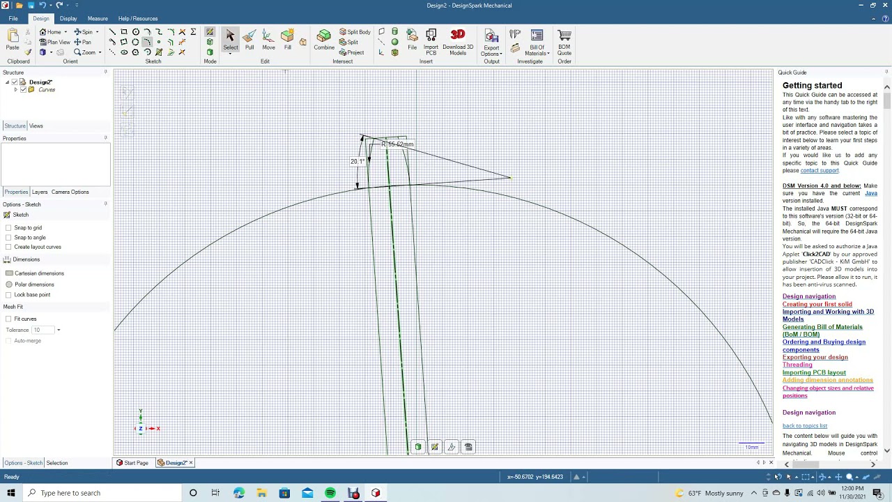 Creating an involute gear with 25 teeth using design spark mechanical